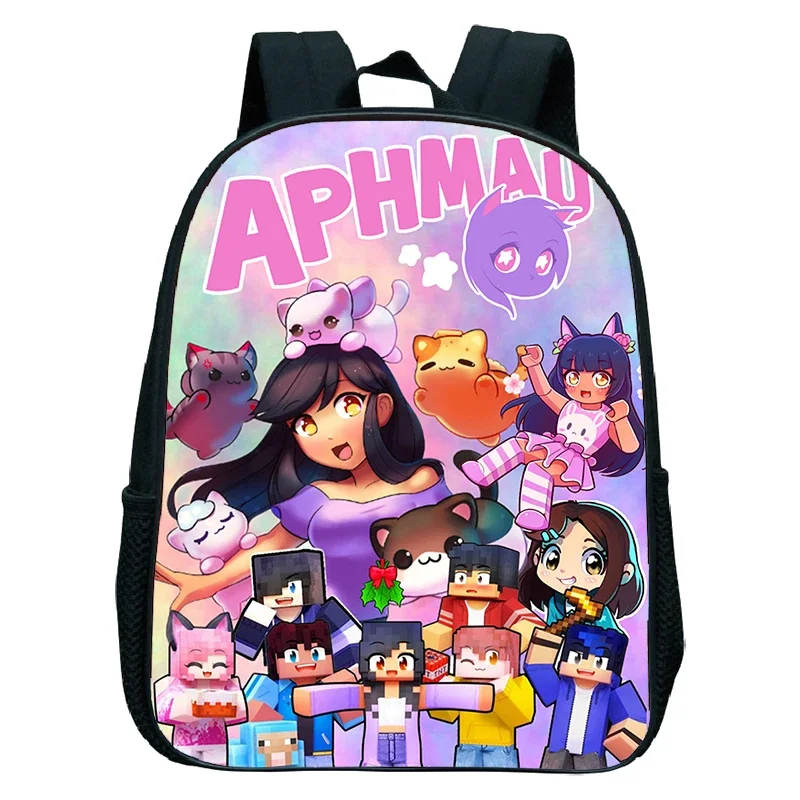 

Aphmau Backpacks Cartoon Kindergarten Bookbag Toddler Girls Boys Schoolbag Waterproof Kids Small Rucksack Print Children Mochila