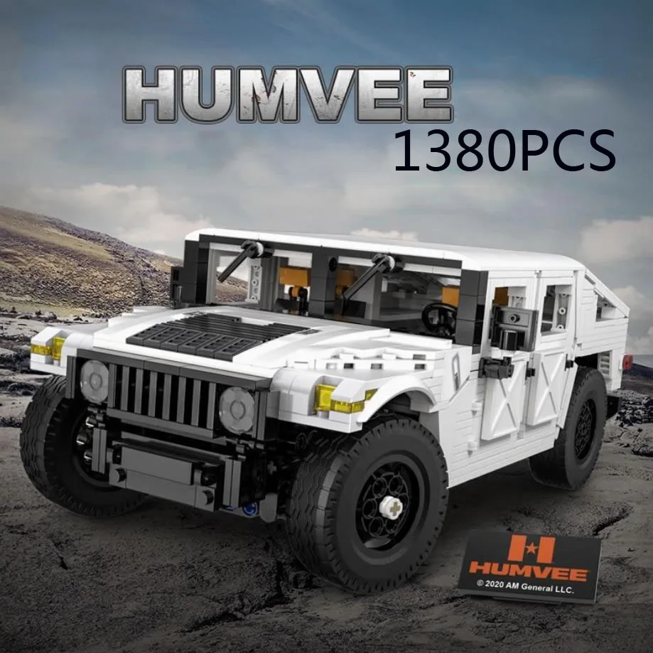 Technical 1:12 Scale ORV Humvee BuildING Block Hmmwv Radio 2.4ghz Remote Control Armored Vehicle Bricks Model Rc Car Toys