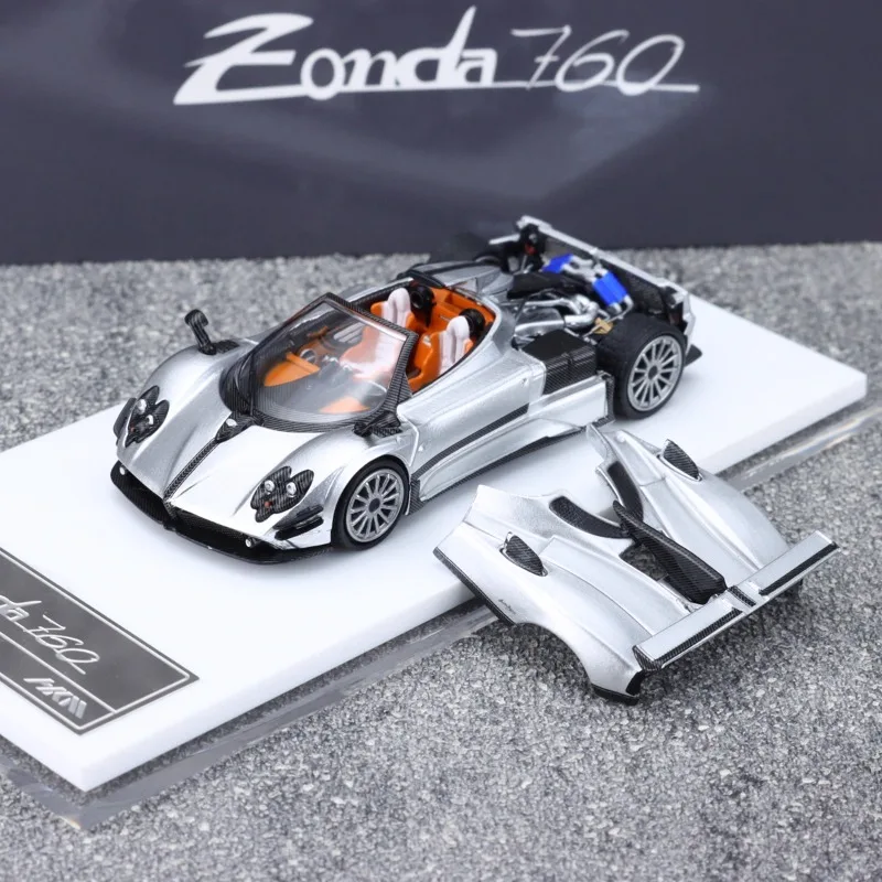 HKM 1/64 Pagani Zongta 760 Silberrot Legierung Spielzeug Kraftfahrzeug Druckguss Metall Modell Geschenke