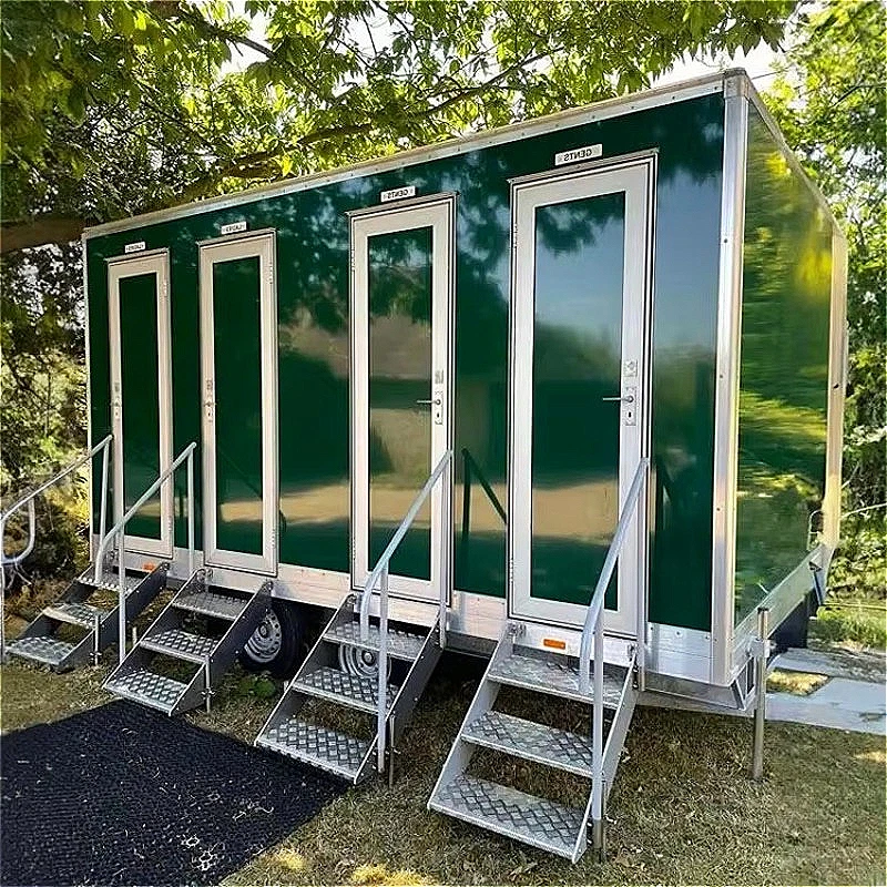 Factory for Sale Mobile Bathroom Trailer with Shower and Wheels Outdoor Portable Toilet Made in China Restroom Toilet Trailer