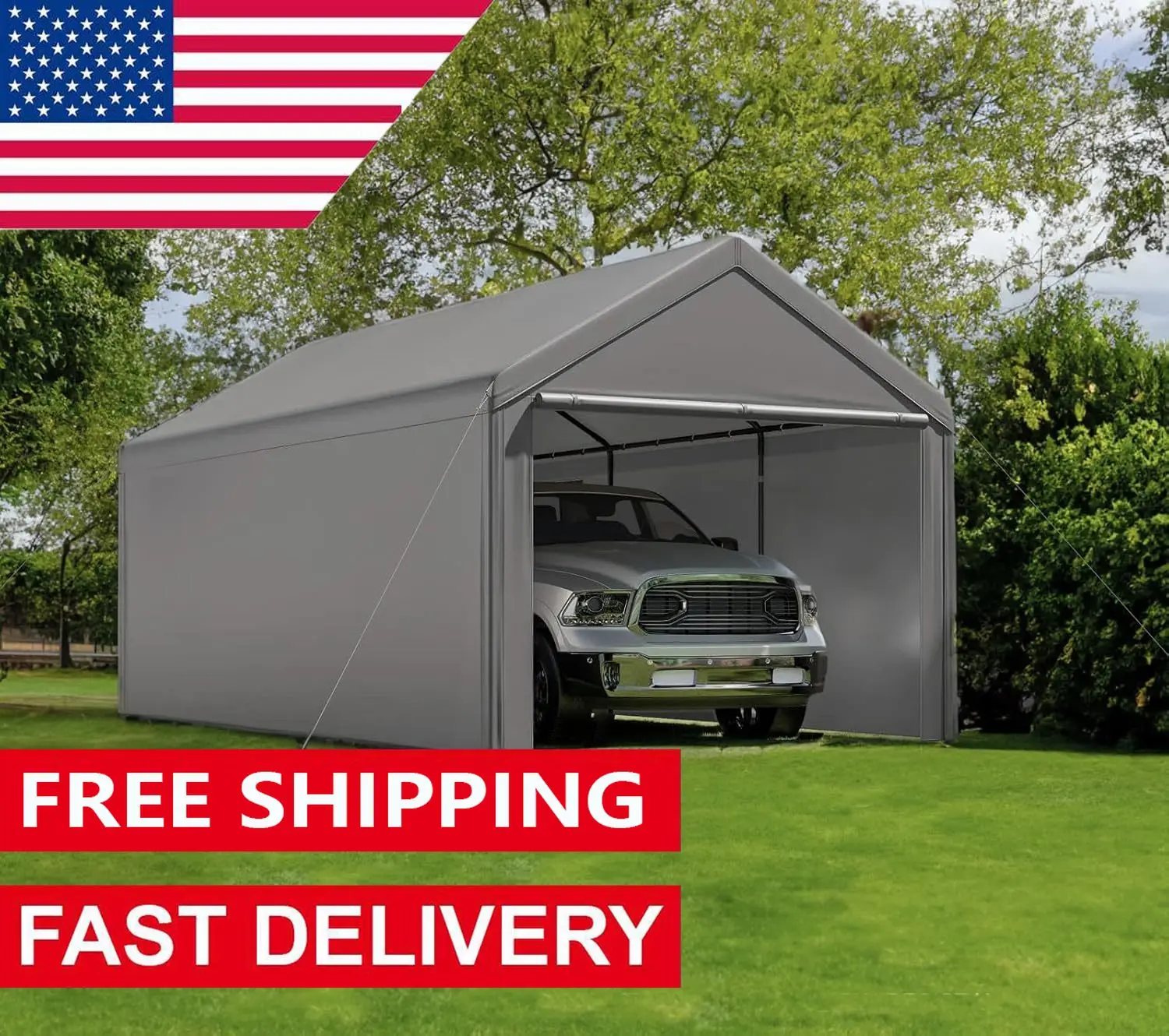 10x20 Ft Heavy Duty Canopy Steel Canopy Storage Shed,Portable Garage Party Tent,Portable Garage with Removable