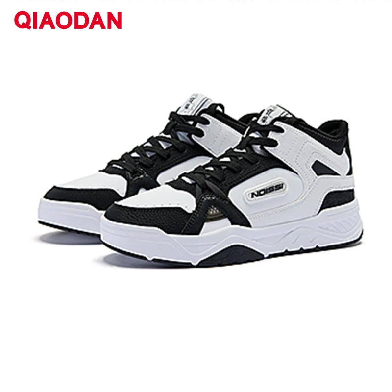 

QIAODAN Women's Sport Shoes High-top 2025 Winter Walking Boots Trend Waterproof Leather Casual Sneakers KM42230507