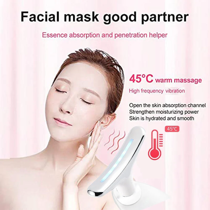 Anti Aging Neck Lifting Beauty Device Skincare Face Neck Skin Tightening Anti Wrinkle EMS Thermal Vibration Facial Massager