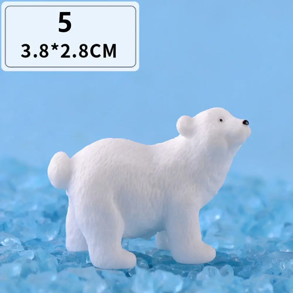 1 PC DIY Accessories Fairy Garden Micro Landscape  Miniatures Simulation White Bear Polar Bear Figurines Animal