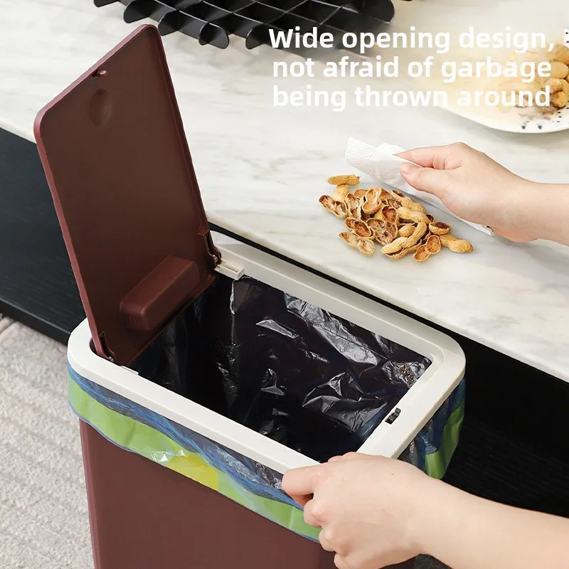 الشمال الصحافة نوع سلة المهملات عديم الرائحة سلة المهملات مستطيلة مع غطاء مانعة للتسرب الحمام المطبخ الفولاذ المقاوم للصدأ مكتب الاستخدام المنزلي #2