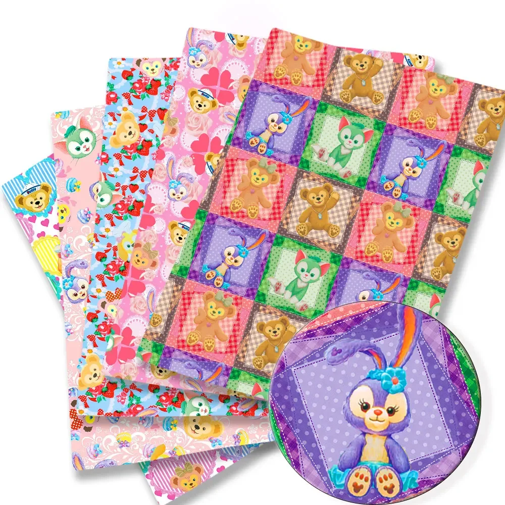 Disney duffy and friends Cartoon Fabric Hot Handmade Sewing Patchwork Quilting Baby Dress Home Sheet Printed Fabric Kids Fabric