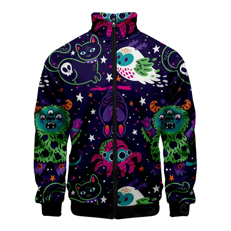 2021 Graffiti-Sweatshirt 3D-Stehkragen Reißverschlussjacke Herren/Damen Langarmjacken Streetwear Fashion Cosplay Kleidung