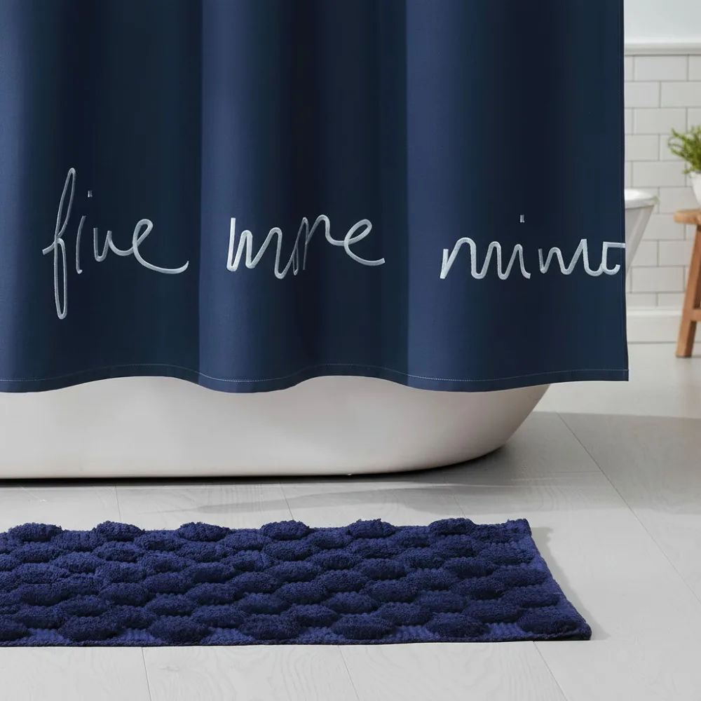 

Dotted Woven Bath Rug 21x34in, Quick Dry Absorbent Cotton Mat, Non-Slip Skid Resistant for Modern Bathrooms