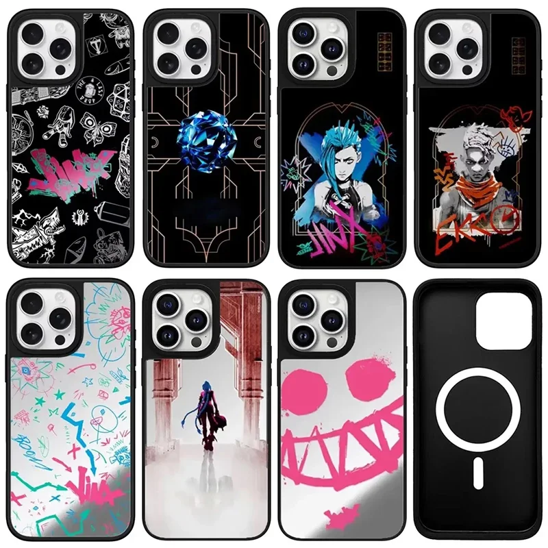 

Pop Demon Game Anime Mirror Magnetic Phone Case Cover for IPhone 11 12 13 14 15 16 Pro Max Case