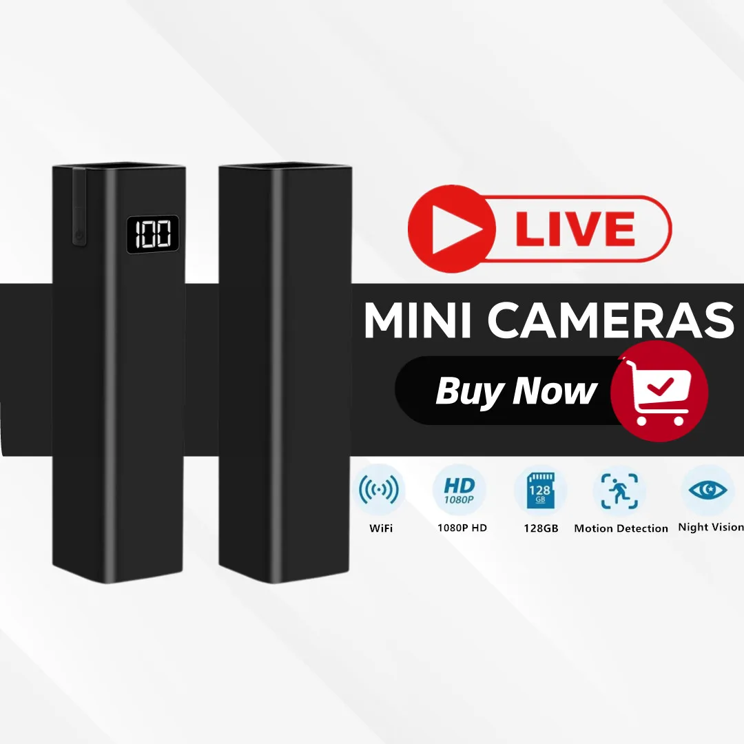 Mini câmera IP sem fio portátil com visão noturna, câmera de segurança, fonte de alimentação, WiFi, movimento, 1080p