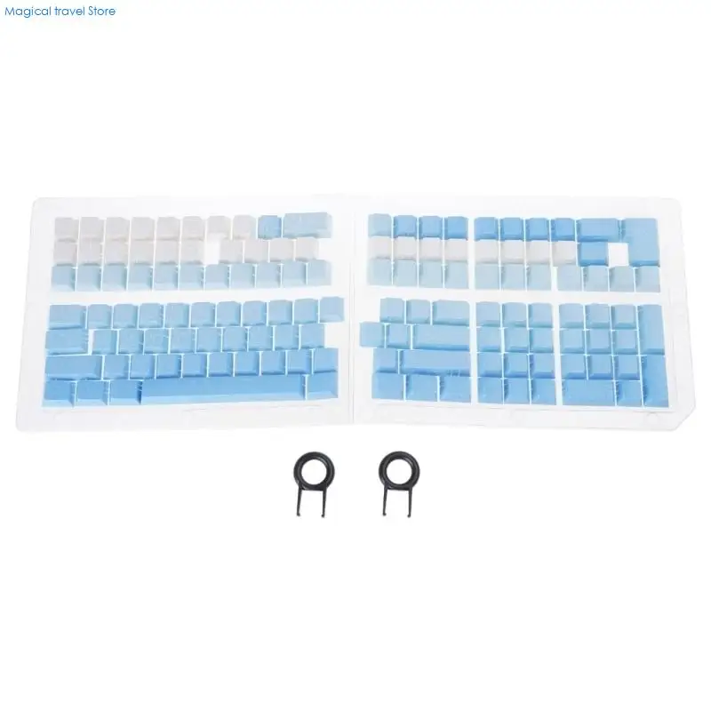 N2UB Ergonomic Side Printed Keyboards Keycaps PBT Heat Sublimated Contouring Lines
