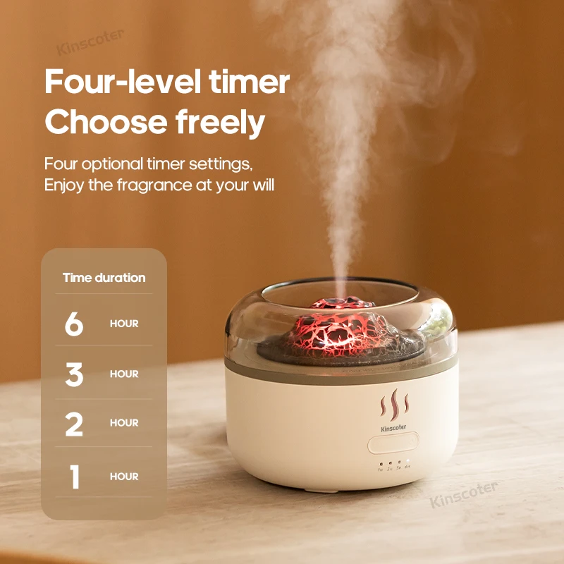 New Volcanic Aroma Diffuser 160ml Essential Oil Scent USB Air Humidifier with Waterless Auto-Off Protection for Home Gift