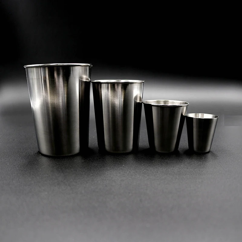 1Pcs Stainless Steel Cup 30/70/180/320 Ml Beer Cola Milkshake Cup Interior & Exterior Polished For Bar/Coffee Shop Kitchenware