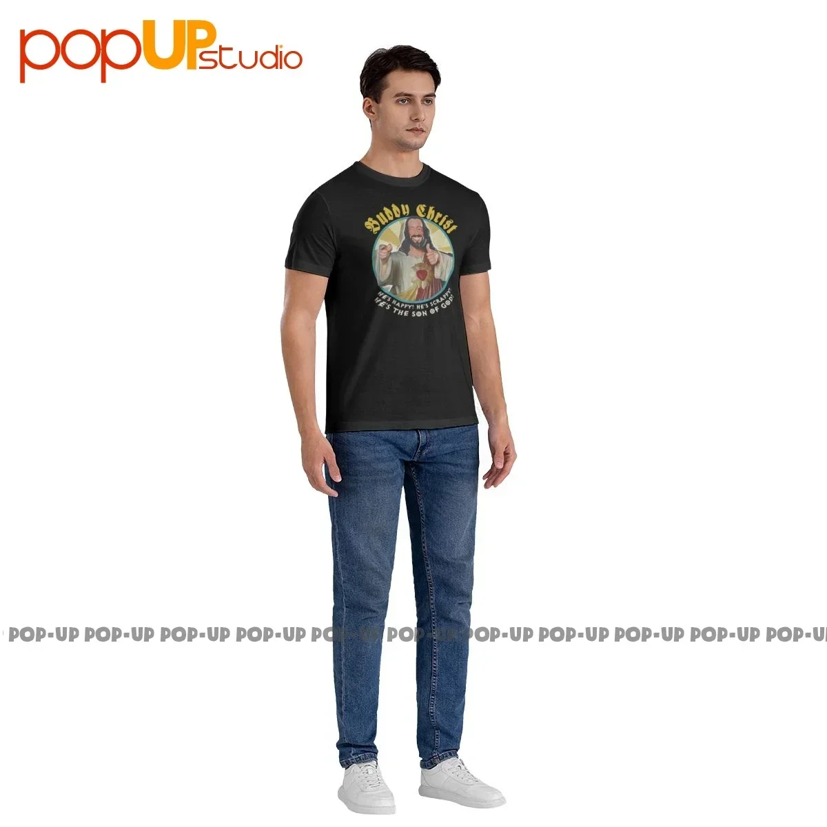 الأصدقاء المسيح جاي والصامت بوب دوجما عرض منحرف كاتب هدية الكريسماس قميص تي شيرت المحملة القطن كل مباراة