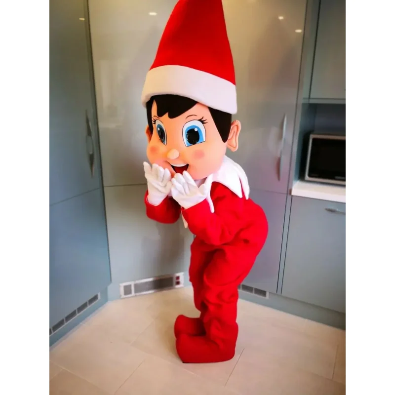 

New Adult Halloween Christmas Nauty Elf Boy Mascotte Fancy Cartoon Mascot Costume Plush Fancy Dress Mascot Costume