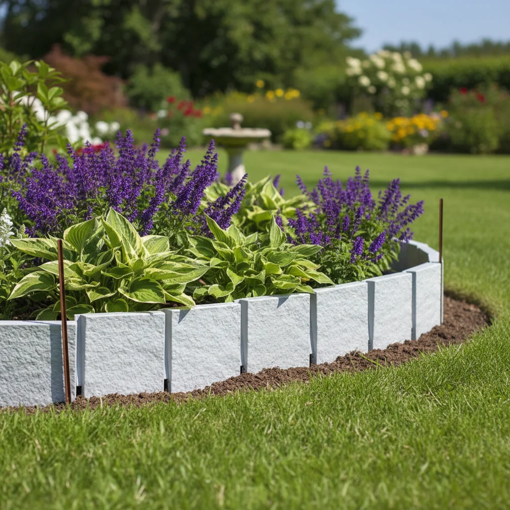 

Пластиковый забор под камень для сада, декоративный уличный ограждающий забор с креплениями к земле, устойчивый к погодным условиям, для двора и газона