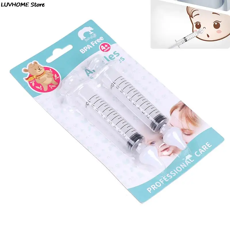 2pcs 10ml Baby Care Nose Cleaner Needle Tube Infant Clean Rhinitis Nasal Washer Tools