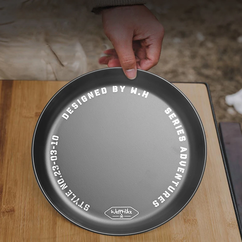Dinner Plate Portable Metal Dish Stackable Stainless Steel Plates Multifunctional for Outdoor Dining