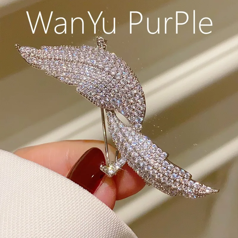 دبابيس ورقية للنساء ، مليئة بحجر الزركونيا ، رائعة ، رومانسية ، حفل زفاف ، مجوهرات أزياء ، دبوس إبزيم زركونيا ، هدية رائعة