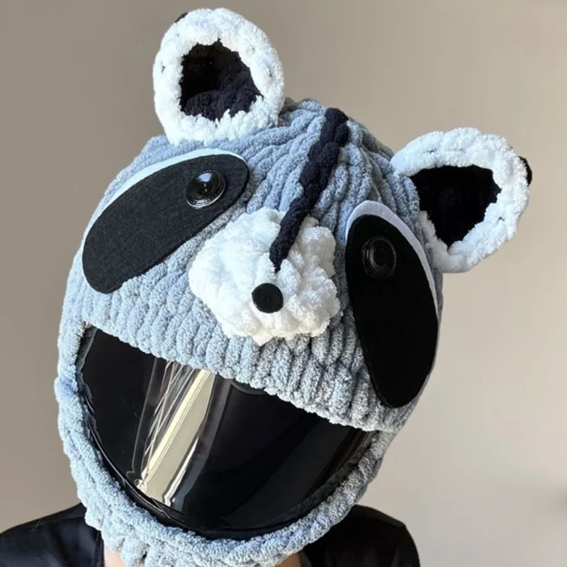 Motorcycle Helmet Cover knitting bear hat Funny Decoration Full Face Protection Cover for Full Helmets Motorcycle Racing