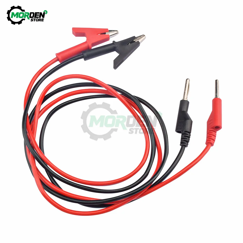 1M Double End Test Lead Wire Line Electrical Voltage 4mm Banana Plug Alligator Clip Crocodile 15A Multimeter DIY Test Wire