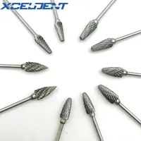 10pcs Dental Tungsten Carbide Burs Kits Dental Milling Cutters Tungsten Steel Grinding Head Burs Dentist Tools