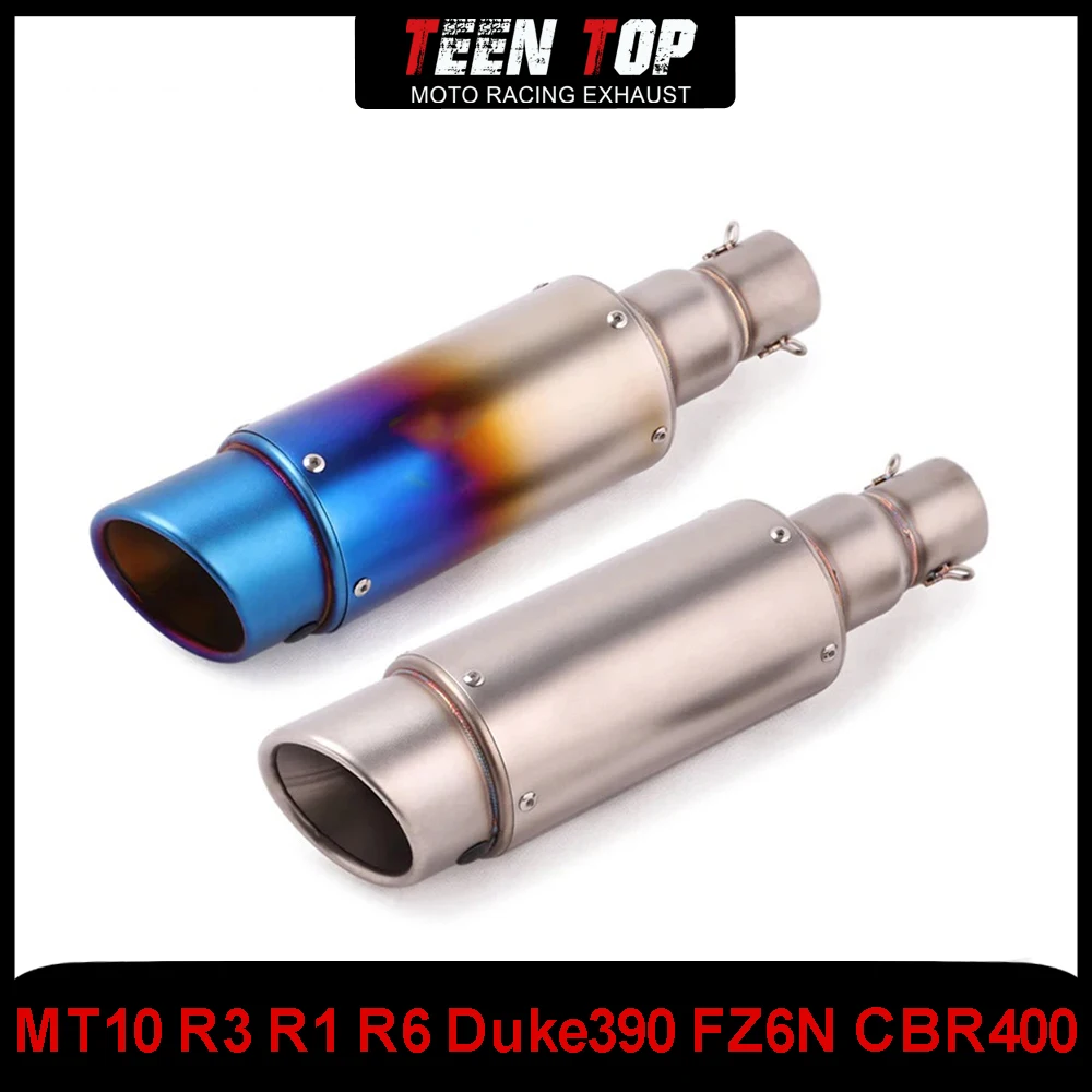 

Stainless Steel 51mm Universal Motorcycle Muffler Modified For YAMAHA MT10 R3 R1 R6 FZ6N Exhaust System CBR400 Duke390