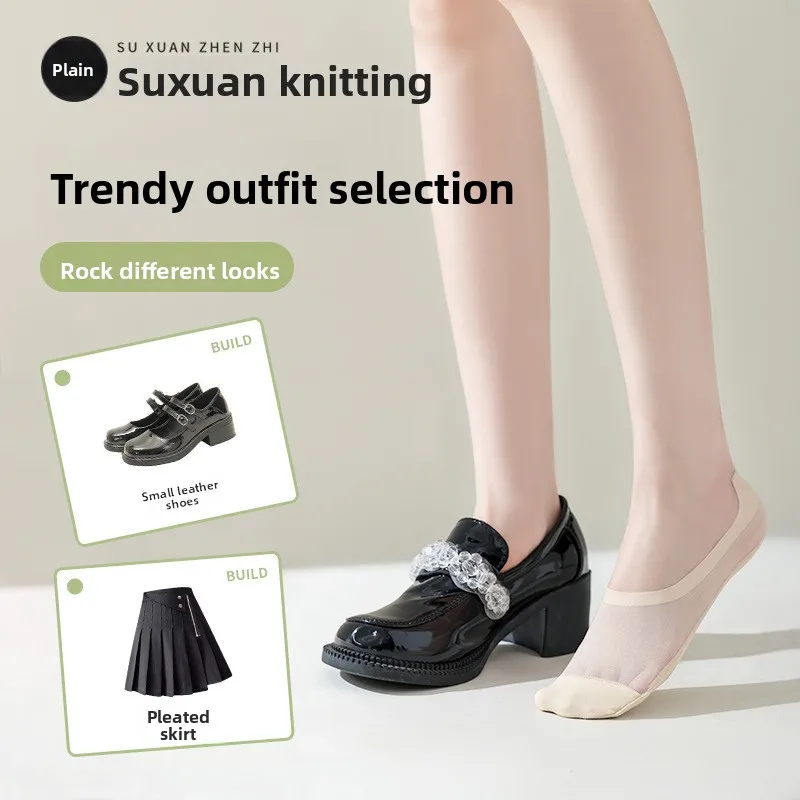 3 Pairs Anti Slip No Show Socks Breathable Mesh Invisible Socks Cotton Sole Odor Control for Women view 3