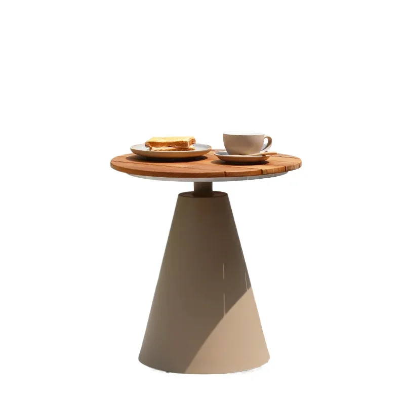 

*Outdoor Small Coffee Table Creative Sofa Side Table Light Luxury Round Simple Aluminum Alloy Outdoor Small Round Table
