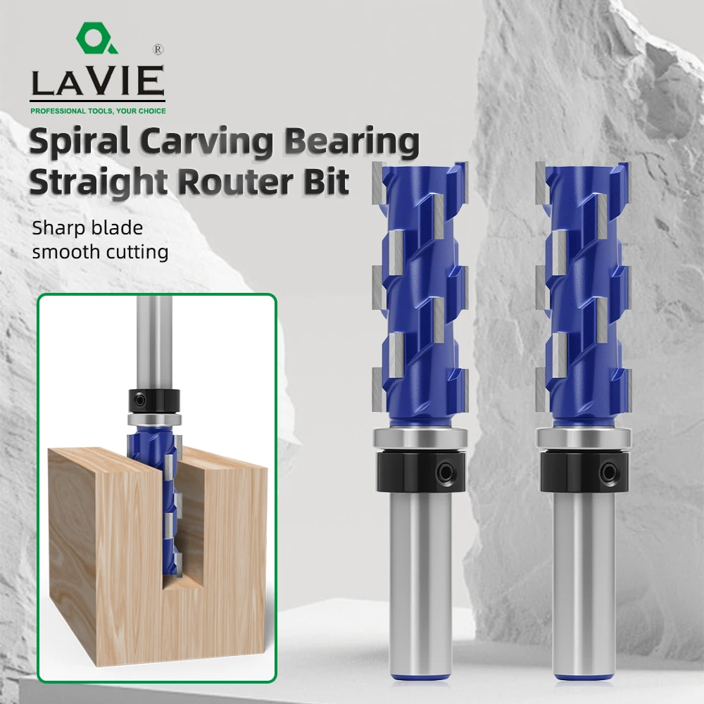 

LAVIE 1pc Industrial Quality 1/2' Shank Spiral Flush Trim Router Bits Woodworking I13014B1949BL