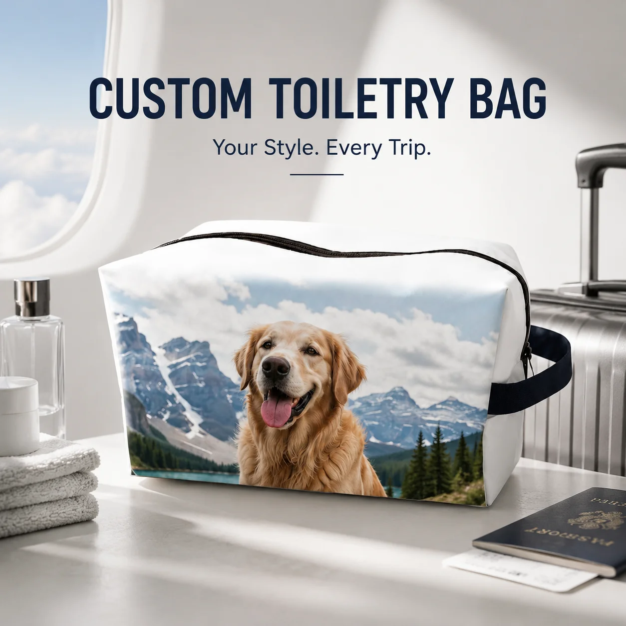 

Custom Makeup Bag with Name Personalized Cosmetic Pouch Gift for Bridesmaid Friend Sister