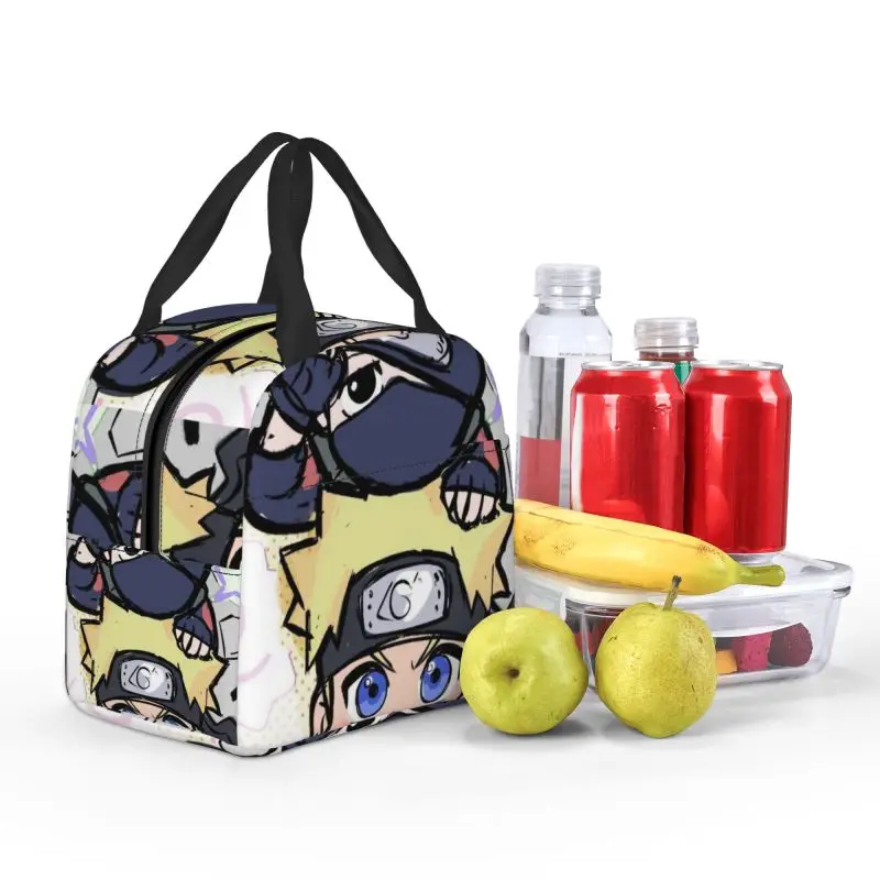 Borsa termica per il pranzo personalizzata Anime N-Narutoes per le donne Borsa termica riutilizzabile per il pranzo al sacco Viaggio di campeggio all'aperto