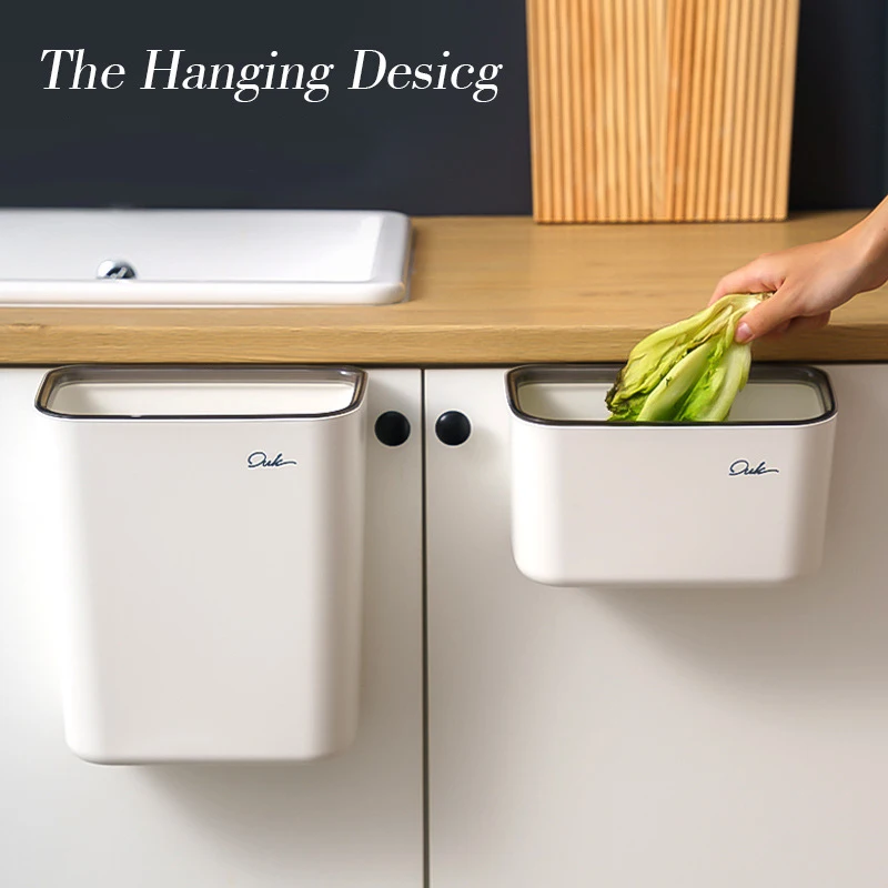 

Multifunction Wall Mounted Waste Bin Kitchen Hanging Trash Can Wall Sticker Garbage Can Car Portable Storage Bucket Home Dustbin