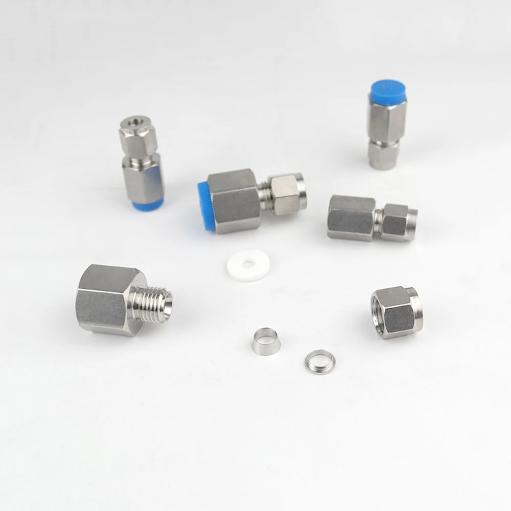 

1/8" 1/4" 3/8" 1/2" BSPP Female x Inch Tube Double Ferrule Compression Union Connector Stainless 304