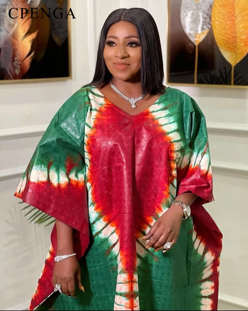 Plus Size Print African Boubou Dress for Women Elegant Lady Evening Party Gown Traditional Africa Dashiki Clothes Kaftan Robe