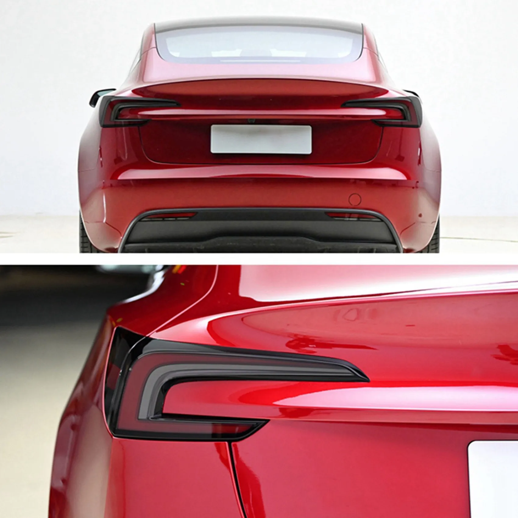 

For Tesla Model 3 Highland 2024 Car Rear Taillight Protective Film TPU Tail Lamp Cover Sticker Trim - Smoked Black Accessories-A