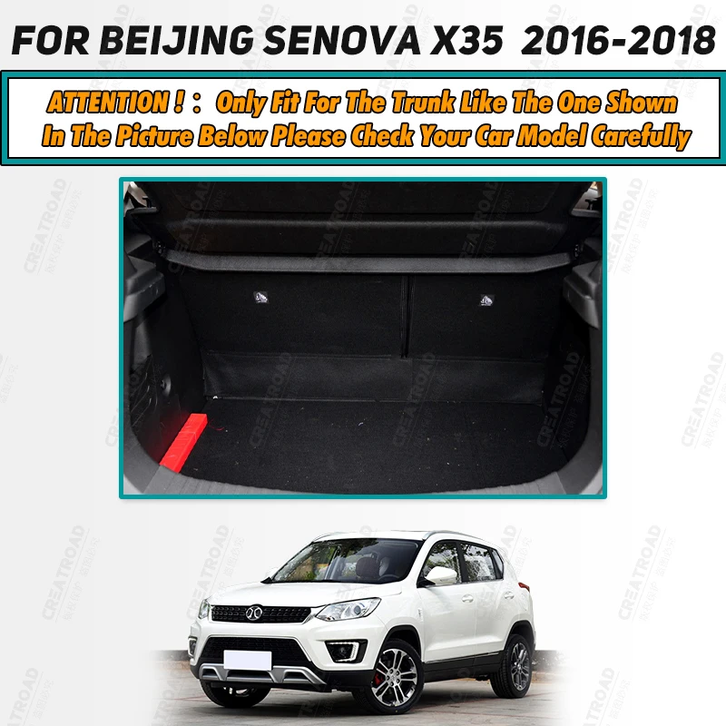 Auto Full Coverage Trunk Mat For Beijing Senova X35 2016-2018 2017 Boot Cover Pad Cargo Liner Interior Protector Accessories