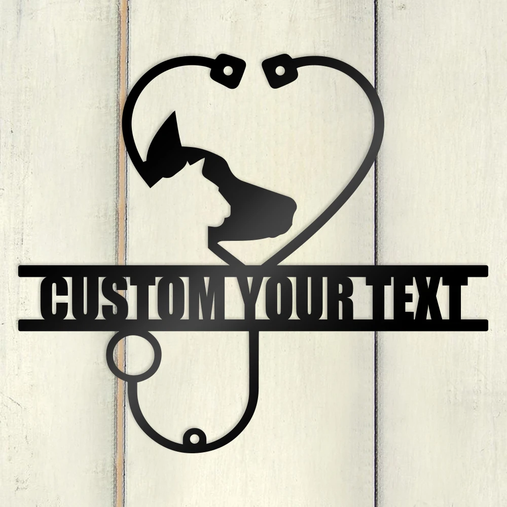 

1PC Creative stethoscope Personalized Name Metal Handicraft Tin Plaque Iron Wall Signs For Bedroom Decor