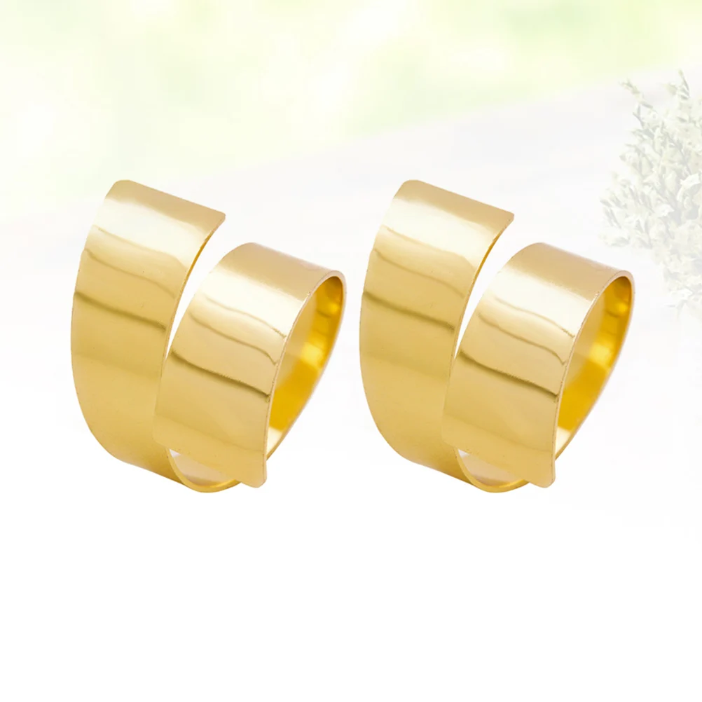 

4pcs Alloy Decorative Buckle For Party Napkin Buckle Wedding Decorative Napkin Ring Party Christmas Dinner Table Golden