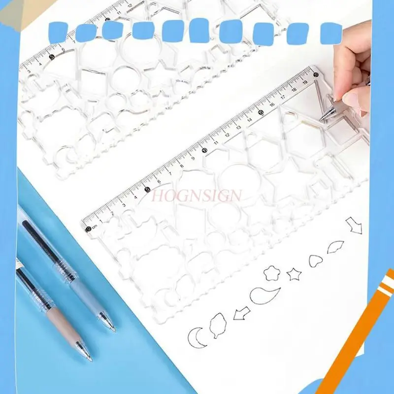 1pcs Student drawing template, ruler, various graphic drawing, manual account drawing