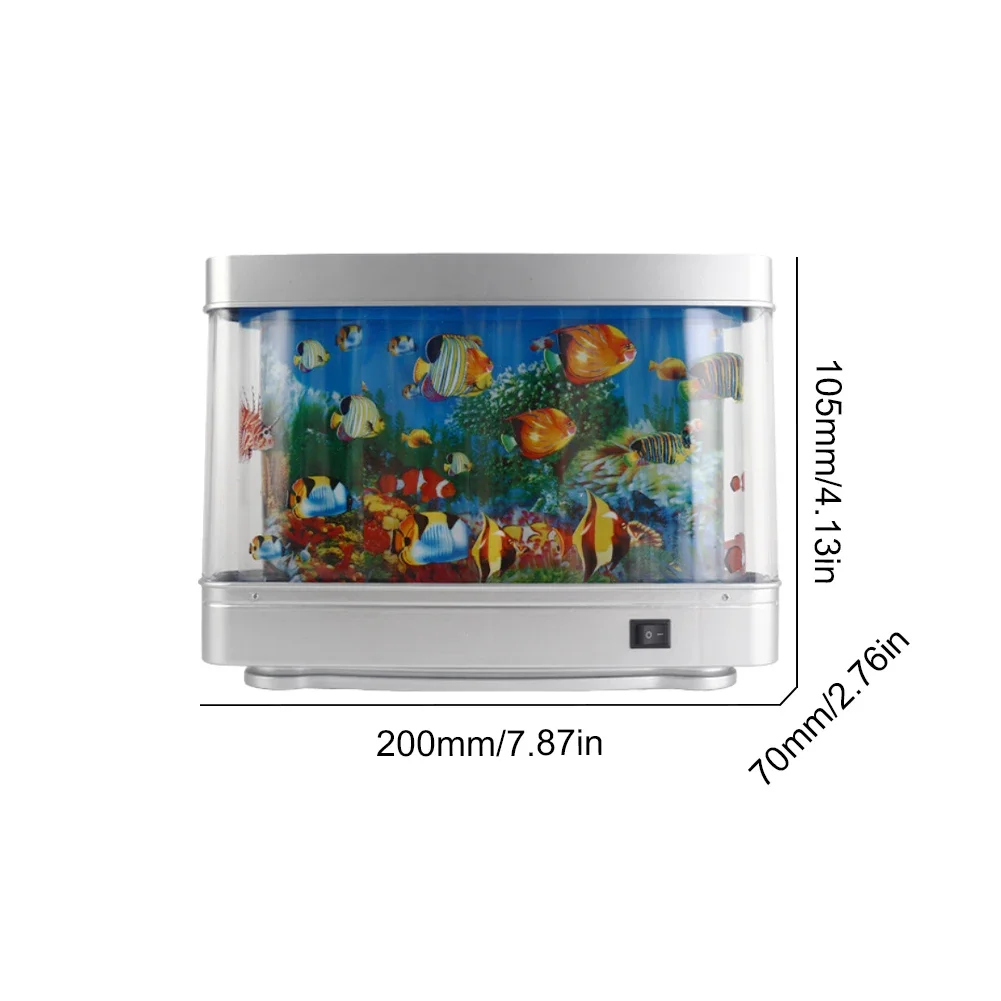 LED Artificial Aquarium Night Light with Moving Fish Dynamic Fake Fish Tank Light Fake Aquarium Decorative Lamp for Home Decor