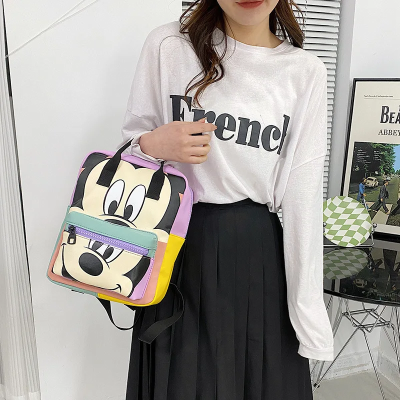 MINISO Disney Cute Girl Cartoon Mickey Portable Storage Bag Cosmetic Bag Middle School Student Schoolbag Backpack Female