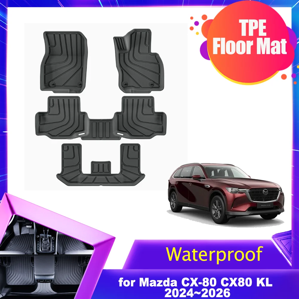

Car Floor Mat for Mazda CX-80 CX80 KL 2024~2026 2025 TPE Foot internal Liner Pad Waterproof Protector Cushion Part Accessories