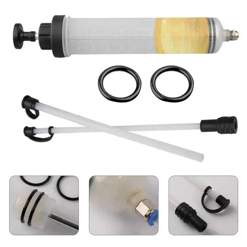 Car Brake Fluid Oil Extractor Auto Oil Change Syringe With Hose Manual Fuel Suction Filler Fluid Oil Change Evacuator Pump 1pc