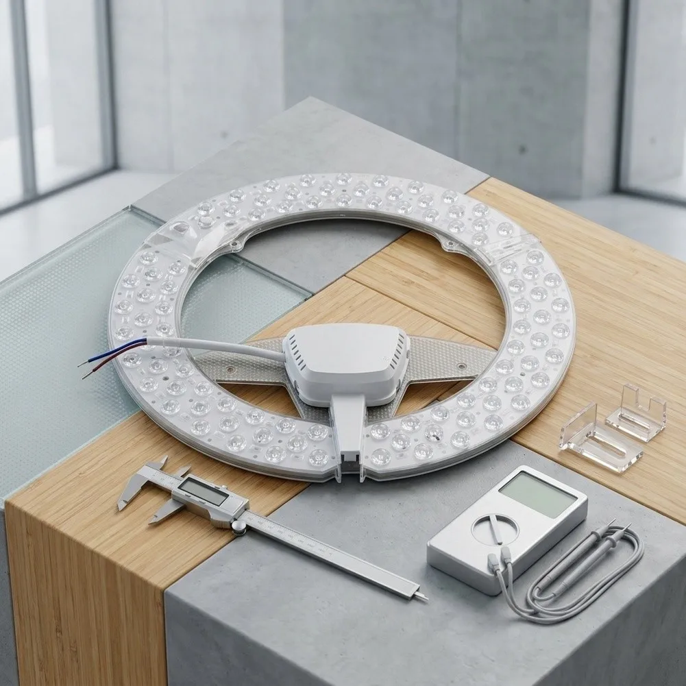 Magnetic LED Light Module For Ceiling Fan & Flush Lamp, Integrated Driver 85-265V AC Easy Install Retrofit Kit
