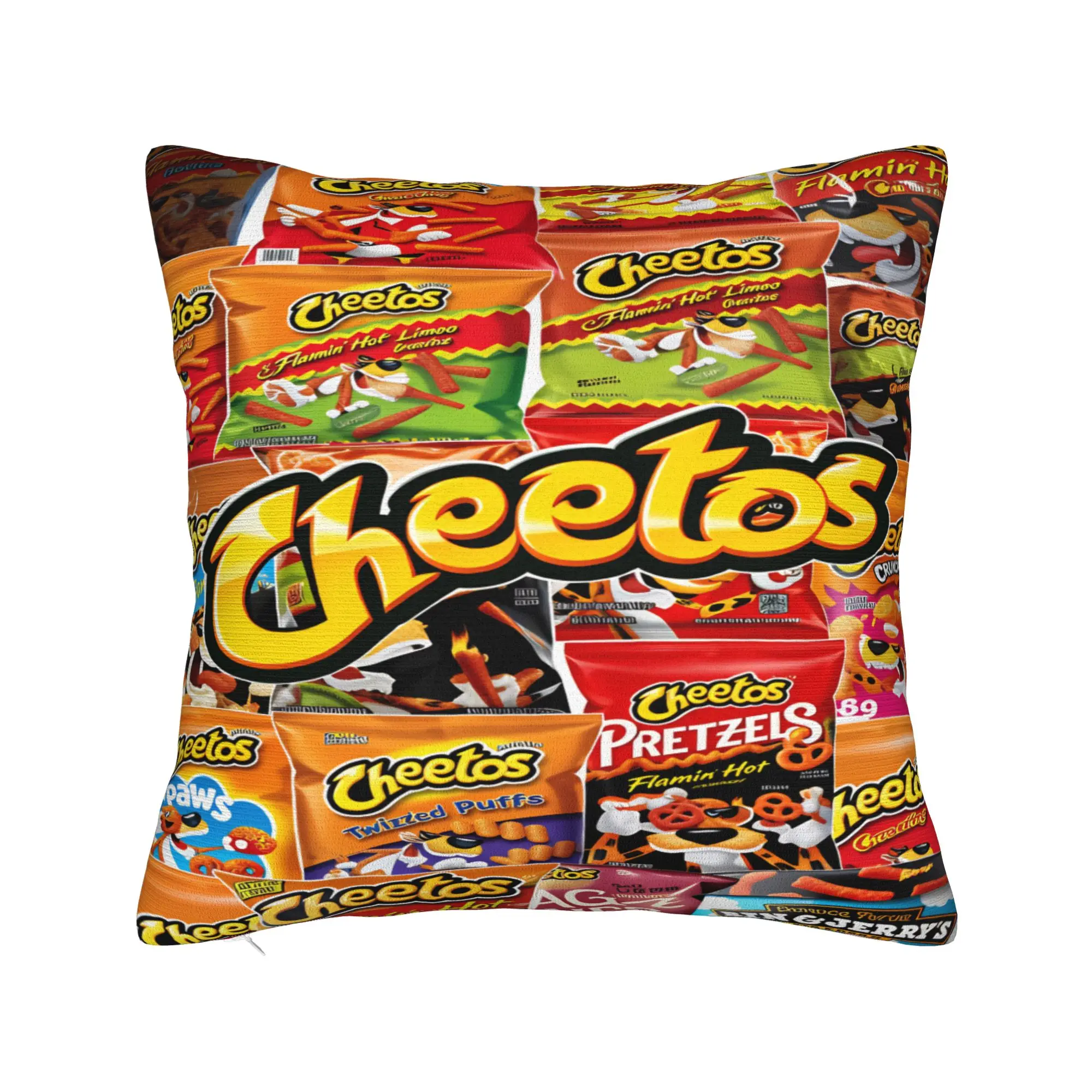 Funda de almohada suave con diseño de Cheetos Hot Snack Cartoon Chester, funda de almohada para sofá, cama, sala de estar, fundas de almohada Kawaii