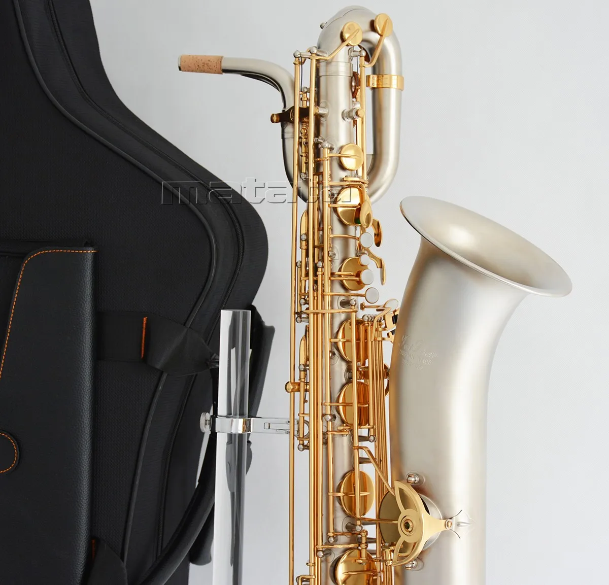 High quality TAISHAN Satin nickel Eb Baritone Saxophone With 2 Necks Low A key High F#