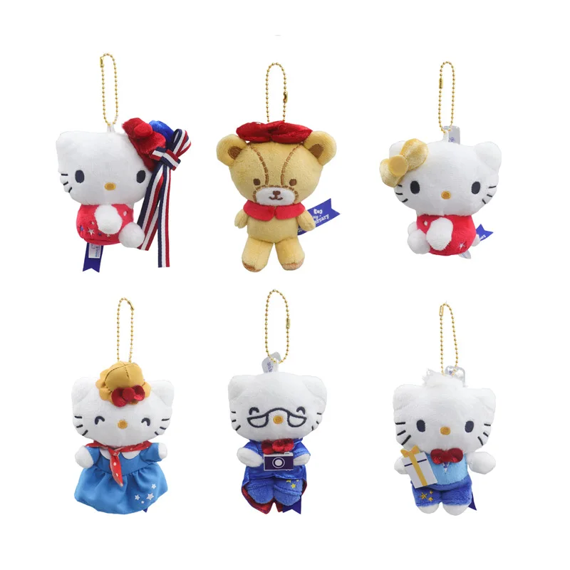

Kawaii 50th Anniversary Hello Kitty Plush Doll Toys Small Pendant Cute Plush Keychain Bag Pendant Christmas Gifts12CM