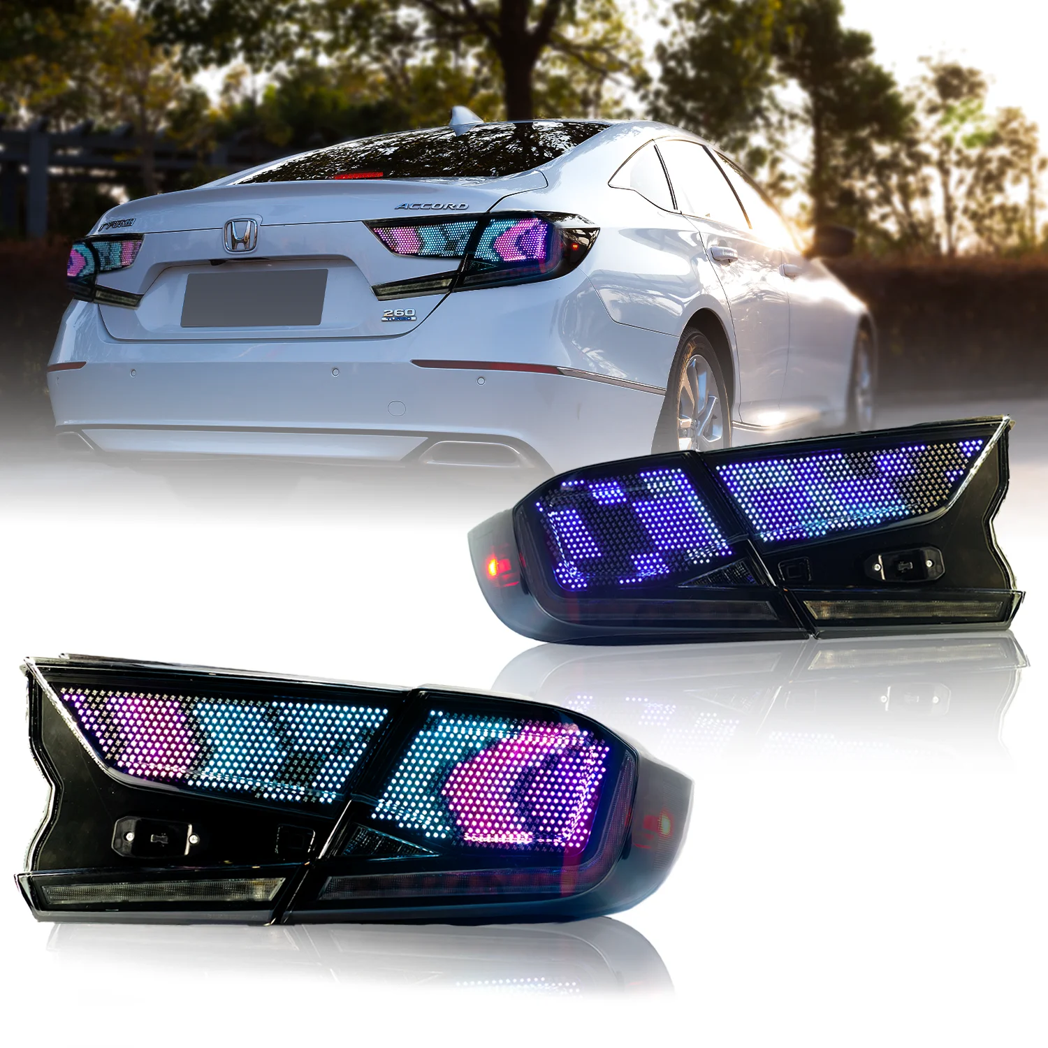 

For Honda Accord 10th Gen 10.5th Gen 2018-2022 RGB Digitized LED Taillights Sequential Turn Signal Dynamic Animation Tail Lamp
