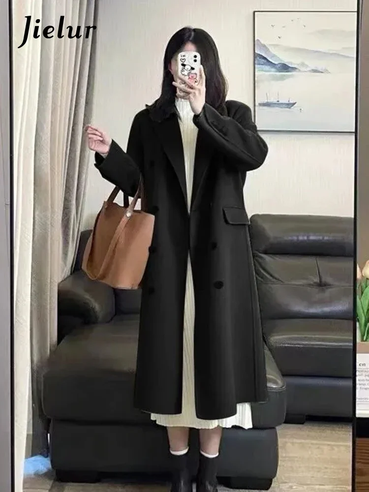 

Classic Black Loose Casual Female Trench Korean Autumn Fashion Solid Color Slim Chic Button Pockets 2-colors Women Trench